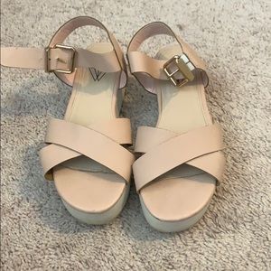 Blush platform sandals